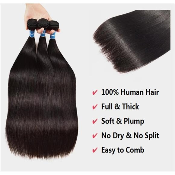 10A Straight Bundles Human Hair 20 22 24 Inch Straight Hair 3 Bundles main image 7